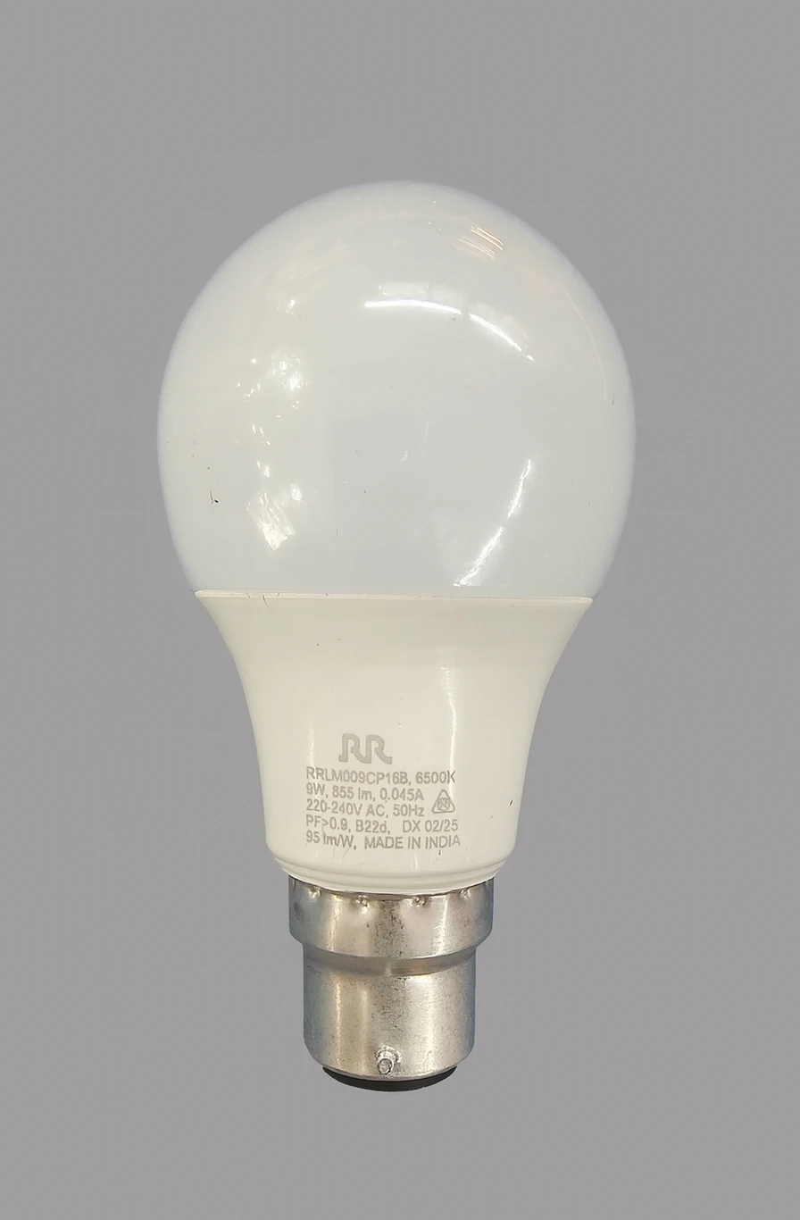 RR LIGHTING 9 W Basic Round B22 D LED Bulb (White, Pack of 10)